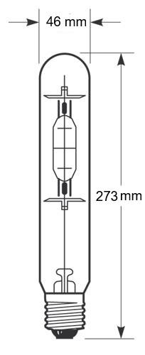 Zeichnung - Metal halide lamp with quartz burner , HRI-T 400W/230/B/E40